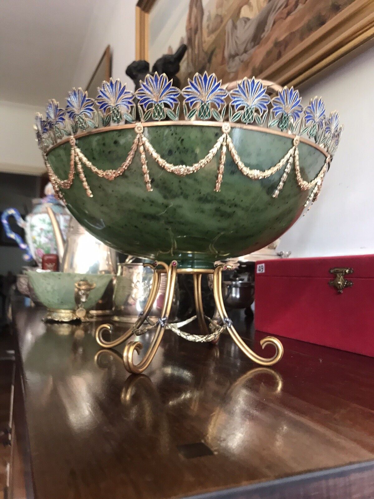 Симон Рудле - Simon Rudle DIAMOND RUBY NEPHRITE JADE BOWL